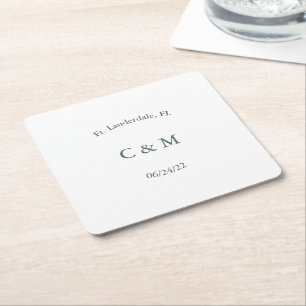 Porta-copo De Papel Quadrado Preto e Branco personalizados