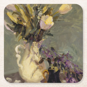 Porta-copo De Papel Quadrado Preto e ouro