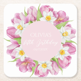 Porta-copo De Papel Quadrado Primavera Aniversário de criança de ventilador col