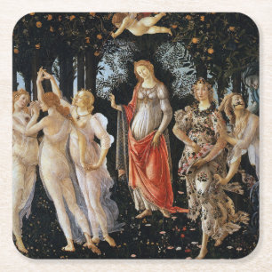 Porta-copo De Papel Quadrado Primavera, Sandro Botticelli, 1482