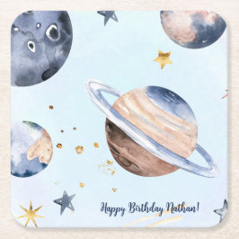 Porta-copo De Papel Quadrado Primeira viagem ao redor do Sol