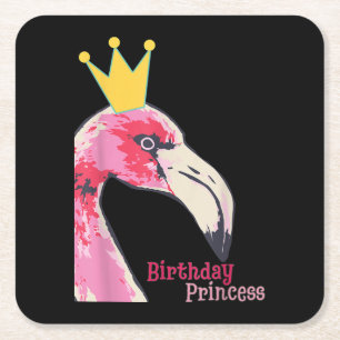 Porta-copo De Papel Quadrado Princesa de aniversário Flamingo   Flamingo-Cute