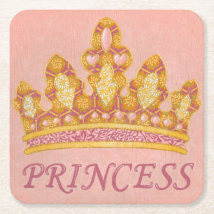 Porta-copo De Papel Quadrado Princesa Jeweled Crown pela Chariklia Zaris