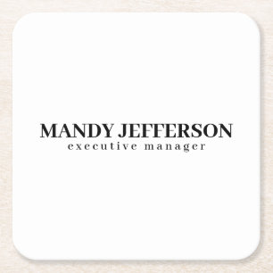 Porta-copo De Papel Quadrado Profissional elegante moderno minimalista adiciona