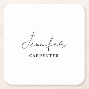 Porta-copo De Papel Quadrado Profissional elegante moderno minimalista adiciona