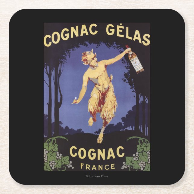 Porta-copo De Papel Quadrado Promocional PosterFrance de FranceCognac Gelas (Frente)