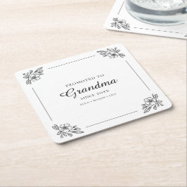 Porta-copo De Papel Quadrado Promovido à vovó Clássica Elegante Mínimo Floral