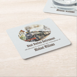 Porta-copo De Papel Quadrado Próxima Estação do Comboio de Grupo de Tema de Via