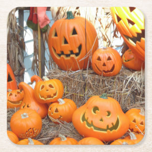 Porta-copo De Papel Quadrado Pumpkin halloween jack ou lanterna - abóboras lara