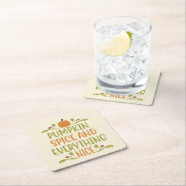 Porta-copo De Papel Quadrado Pumpkin Spice Autumn Fall Halloween