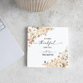 Porta-copo De Papel Quadrado Pumpkins Thanksgiving Dinner Square Paper Coaster