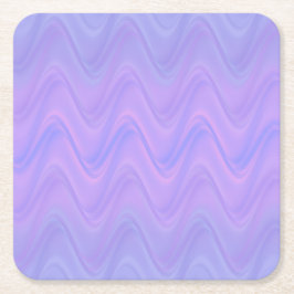 Porta-copo De Papel Quadrado Purple Pink Wavy Lines Pattern