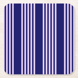 Porta-copo De Papel Quadrado Púrpura Lilac e marinho azul cinco faixas