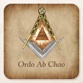 Porta-copo De Papel Quadrado Quadrado desenhado à Mão e Compasso com Todos os O