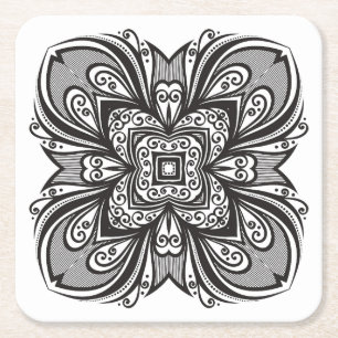 Porta-copo De Papel Quadrado Quadrado preto de Deco inspirado