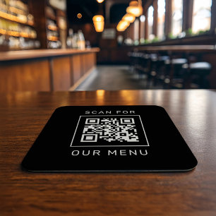 Porta-copo De Papel Quadrado Quadrado Preto Leia o Código QR do Nosso Menu