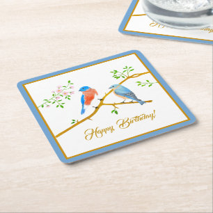 Porta-copo De Papel Quadrado Quadro Azul de Bluebird