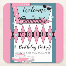 Porta-copo De Papel Quadrado Qualquer Idade, Ano Retroativo de 1950