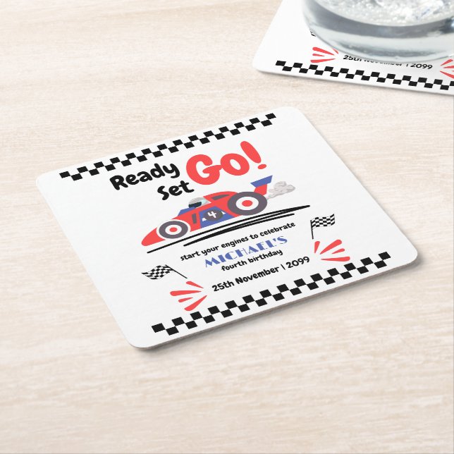 Porta-copo De Papel Quadrado Qualquer Idade Preparada Para Aniversário Ficar Ve (Inclinado)