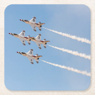 Porta-copo De Papel Quadrado Quatro F-16 Thunderbirds voam em formação cerrada