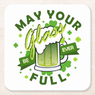 Porta-copo De Papel Quadrado Que Seu Copo Fique Cheio Cerveja Trevo Verde