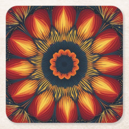 Porta-copo De Papel Quadrado Queda Flor Caleidoscópio