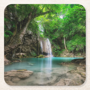Porta-copo De Papel Quadrado Quedas Kanchanaburi, Tailândia