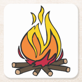 Porta-copo De Papel Quadrado Queimando o fogo