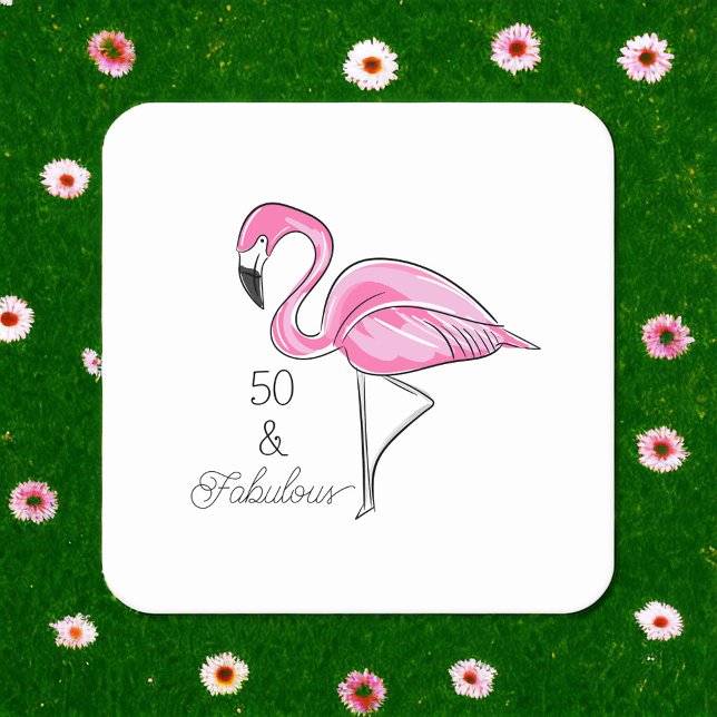 Porta-copo De Papel Quadrado Quinquenta e fabulosa Portas copos Flamingo Rosa (Criador carregado)