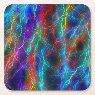Porta-copo De Papel Quadrado Rainbow Lightning Storm