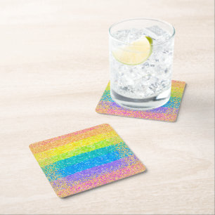 Porta-copo De Papel Quadrado Rainbow Stars Birthday