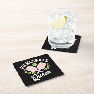 Porta-copo De Papel Quadrado Rainha do Pickleball Jogadora Divertida de Pickleb