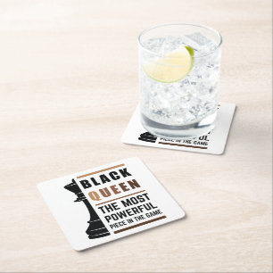 Porta-copo De Papel Quadrado Rainha Negra A Peça Mais Poderosa Do Jogo 2
