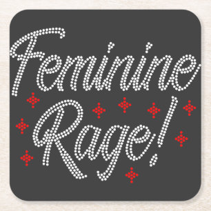 Porta-copo De Papel Quadrado Raiva Feminina Rhinestone Design