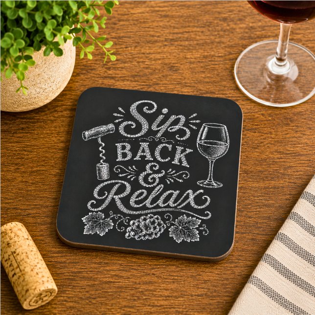 Porta-copo De Papel Quadrado Recue-se & Relaxe (Criador carregado)
