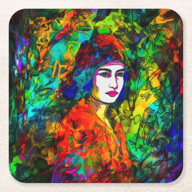 Porta-copo De Papel Quadrado Red Beret (Frente)