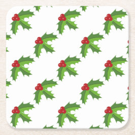 Porta-copo De Papel Quadrado Red Berry Holly