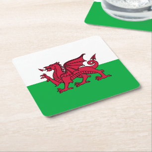 Porta-copo De Papel Quadrado Red Dragon Celtic Flag & Welsh