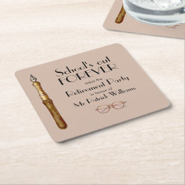 Porta-copo De Papel Quadrado Reforma dos Professores da Escola para Sempre Vint