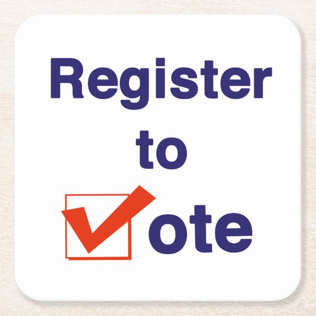 Porta-copo De Papel Quadrado Registro para votação das eleições de 2026 (Frente)