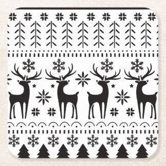 Porta-copo De Papel Quadrado Reindeer de Natal para Folk Moderno