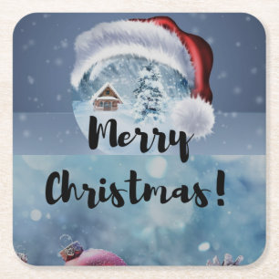 Porta-copo De Papel Quadrado Rena de Natal moderna engraçada e fofa