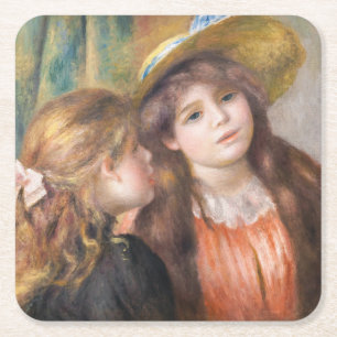 Porta-copo De Papel Quadrado Renoir - Retrato de Duas Meninas