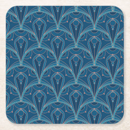 Porta-copo De Papel Quadrado Repeating geometric Art Deco pattern