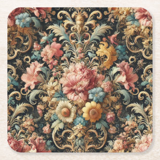 Porta-copo De Papel Quadrado Réquiem para Arcana – Design Floral Gótico