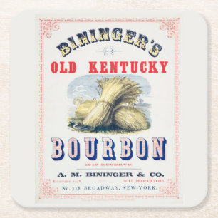 Porta-copo De Papel Quadrado Reserva de 1849 do velho Kentucky Bourbon de Binin