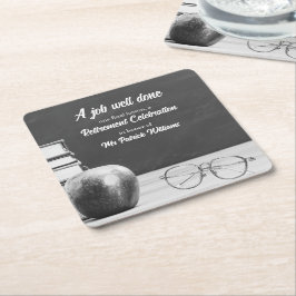 Porta-copo De Papel Quadrado Retirada de Professores Livros de Apple Chalkboard