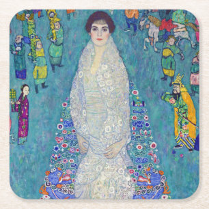 Porta-copo De Papel Quadrado Retrato de Elisabeth Lederer, Gustav Klimt