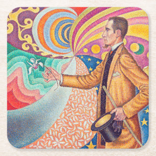 Porta-copo De Papel Quadrado Retrato de Felix Feneon, Sigac