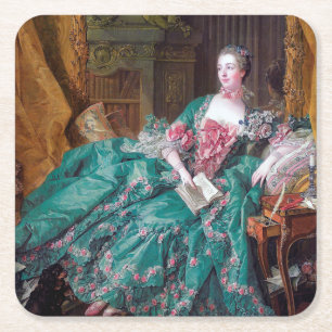 Porta-copo De Papel Quadrado Retrato de Madame Pompadour, Boucher